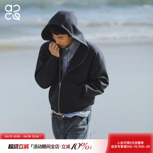 吕小虎ACTUP 390g刺绣连帽开衫 卫衣男生美式 夹克流行拉链外套 春季