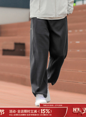 吕小虎ACTUP 冬季新款高级灰色直筒加绒卫裤男生运动裤子休闲长裤