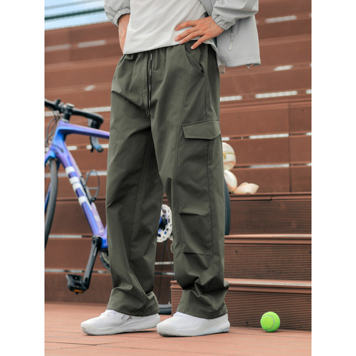 春季浅绿色工装休闲裤直筒长裤子