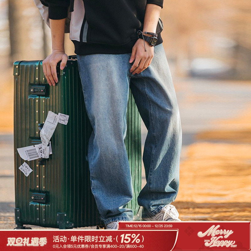 吕小虎秋冬季加厚牛仔裤