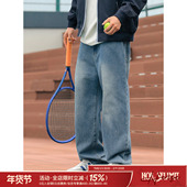 吕小虎ACTUP 子 潮牌直筒裤 复古水洗马骝牛仔裤 男春秋宽松休闲长裤