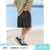 运动五分裤 松紧腰抽绳卫裤 男夏季 吕小虎重磅310g珠地面料透气短裤