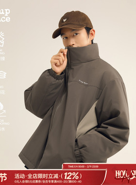 吕小虎ACTUP 美式防风防泼水立领棉衣男生冬季青少年棉服保暖外套