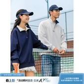 吕小虎ACTUP 潮流半拉链宽松休闲上衣 春秋分割设计立领卫衣男美式