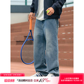 潮牌直筒裤 男春秋宽松休闲长裤 子 复古水洗马骝牛仔裤 吕小虎ACTUP