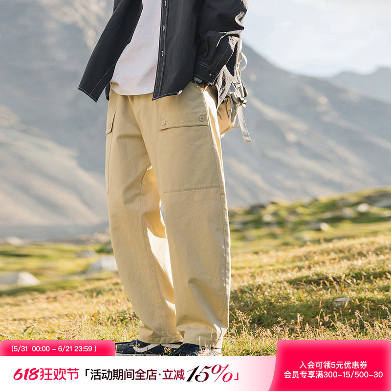 吕小虎春季男休闲套装工装裤直筒休闲裤搭配一整套辑明线长袖衬衫