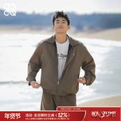 吕小虎ACTUP 翻领通勤格子外套上衣 春季 双面穿哈灵顿工装 夹克男士