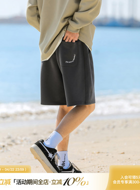吕小虎重磅310g珠地面料透气短裤男夏季松紧腰抽绳卫裤运动五分裤