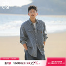 翻领工装 吕小虎ACTUP 男春季 衬衫 衬衣青少年外套 蓝色牛仔条纹长袖