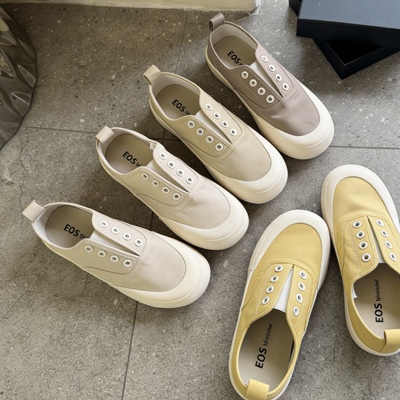 简约复古！EOS26春夏新款厚底平底百搭舒适帆布鞋6881-57