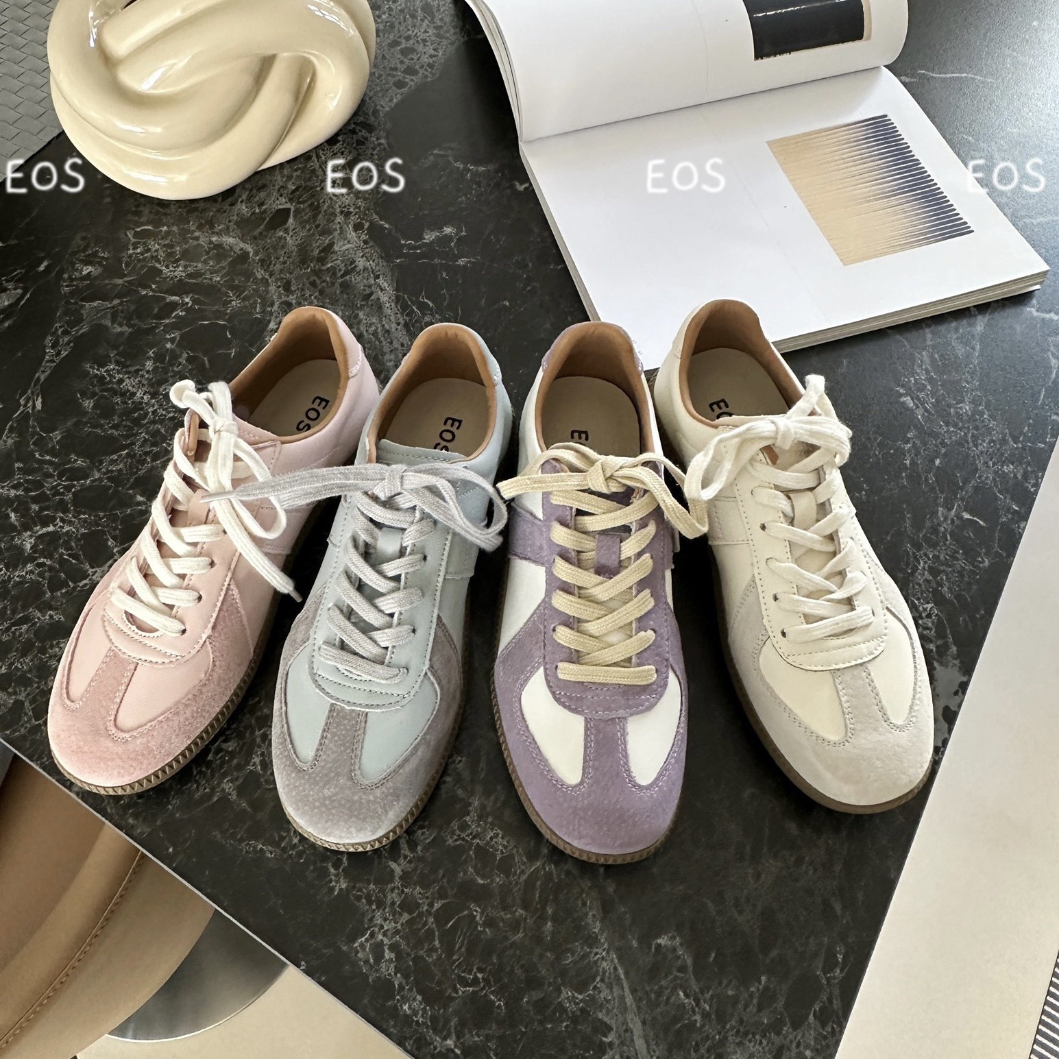 EOS真皮早春新复古德训板鞋薄款平底韩版百搭板鞋女潮22560-27,女鞋,深口单鞋,淘宝优惠券,粉丝福利购,淘宝优惠卷