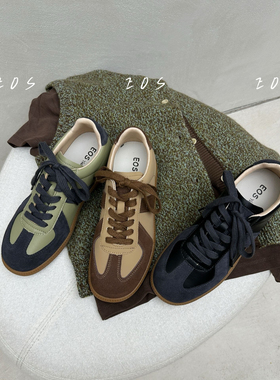 EOS单鞋真皮平底百搭复古休闲系带内德训鞋82567-6