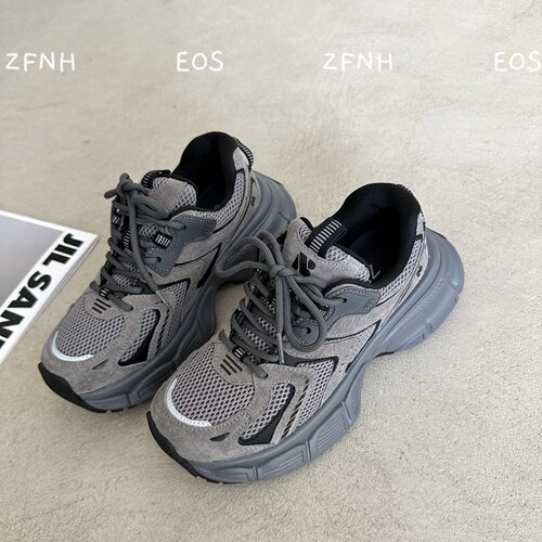 断码福利 ZFNH真皮厚底增高灰色运动老爹鞋新款百搭1030-3500