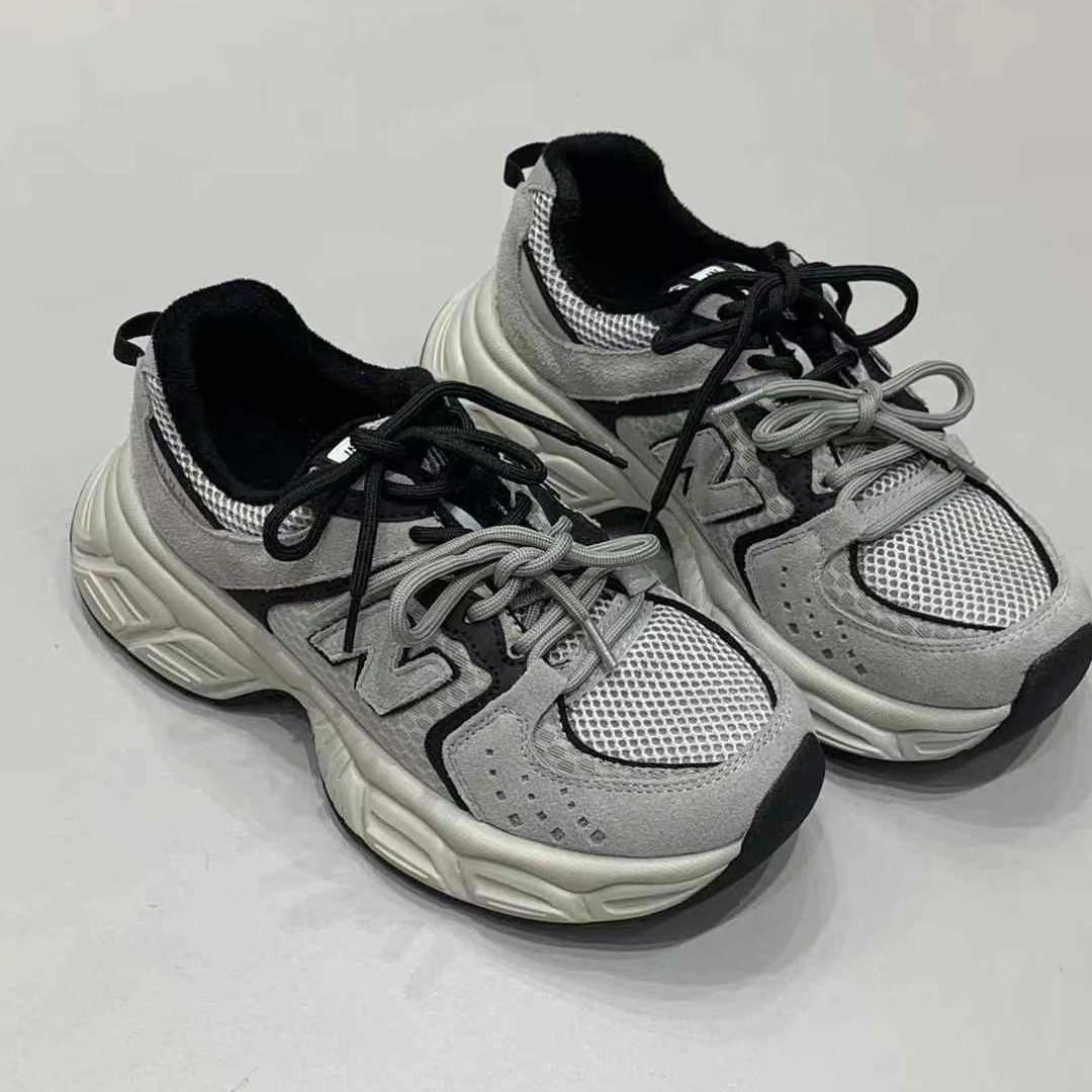 欧货真皮老爹鞋女冬新款经典百搭轻便厚底潮流时尚休闲鞋8005-1