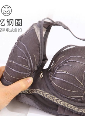 依曼丽大码文胸 蕾丝透气立体刺绣记忆钢圈聚拢调整型软绵围19604