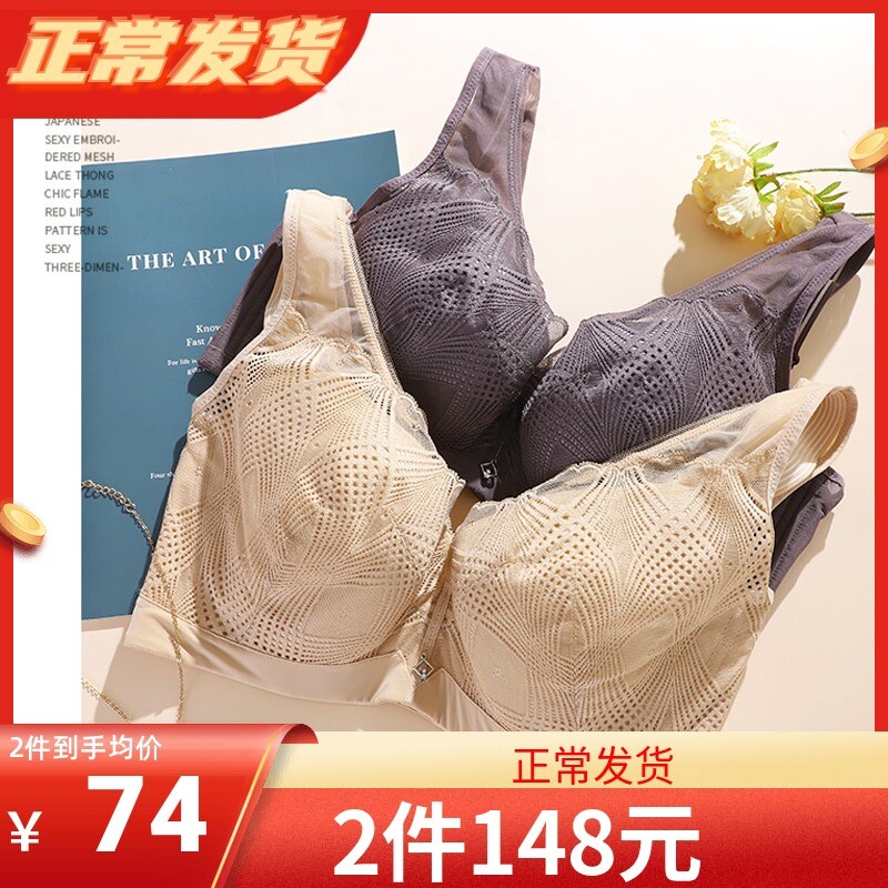 莎莲妮大胸显小薄深V性感聚拢调整美背内文胸防下垂SB19216 19220