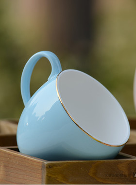 雅诚德炫彩艾乐杯陶瓷杯子创意情侣杯咖啡杯水杯牛奶杯多色QQ杯子