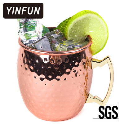 外贸锤点不锈钢镀铜杯莫斯科骡子杯 Moscow Mule鸡尾酒咖啡啤酒杯