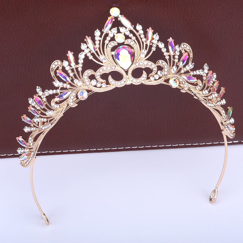 新娘头饰欧美奢华新款皇冠婚纱热销巴洛克生日王冠发饰