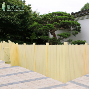 花园草坪防腐木栅栏护栏立柱白色围栏小篱笆栏栅装 饰庭院围墙户外