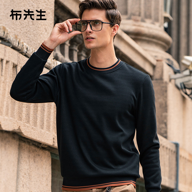 布先生加绒加厚磨毛秋冬微廓卫衣