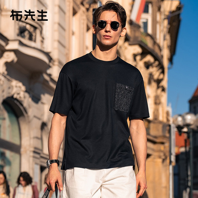 MrBu布先生拼接设计短袖2025夏季新款廓形宽松透气男上衣ET16216