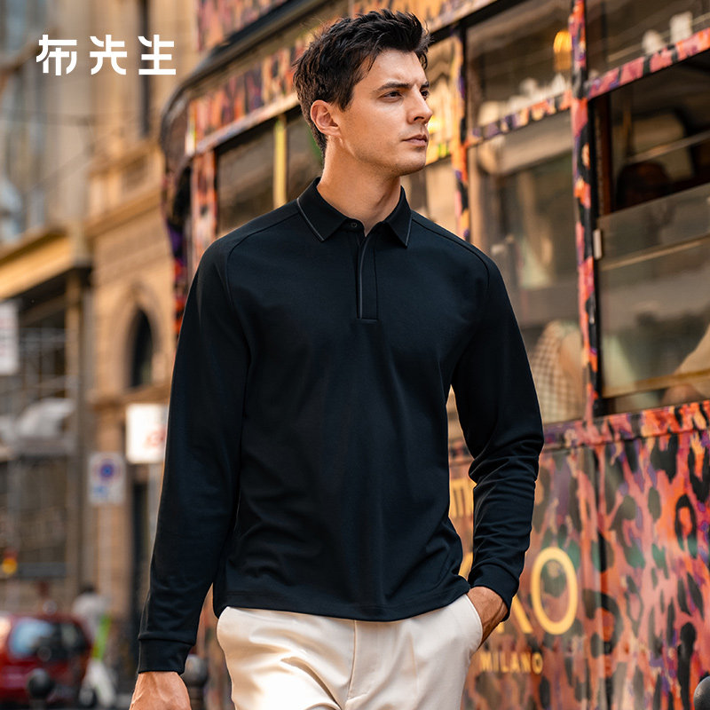 MrBu布先生男士Polo插肩长袖T恤图片