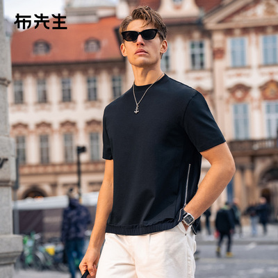MrBu布先生侧边拉链廓形时尚短袖t恤2025夏吸湿透气男t恤ET16222
