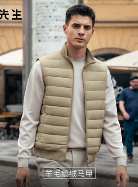 MrBu布先生羽绒马甲商务立领无帽2025秋冬新款保暖外套男BT16973