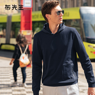 MrBu布先生时尚 t恤BT12180 松紧抽绳防水连帽卫衣秋冬拉链口袋长袖
