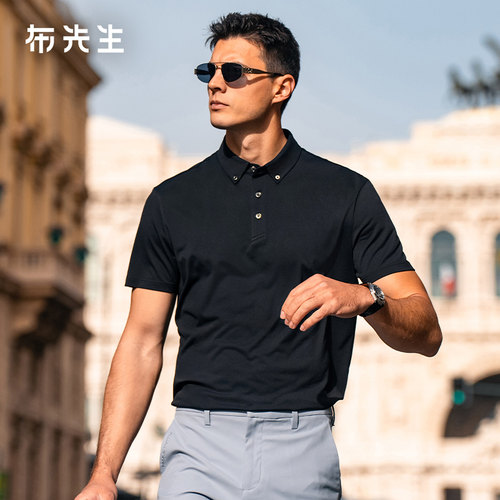 MrBu布先生钉扣设计衬衫领短袖