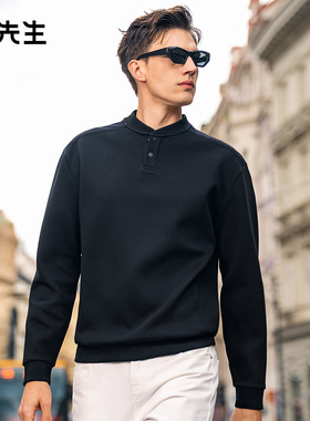 MrBu布先生标准版棒球领卫衣秋冬潮流字母亲肤男士长袖PT15611