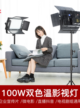 锐鹰LP-2005TDX II影视补光灯100W平板灯LED摄影灯摄像灯外拍灯柔光灯直播视频补光双色温剧组影视演播灯