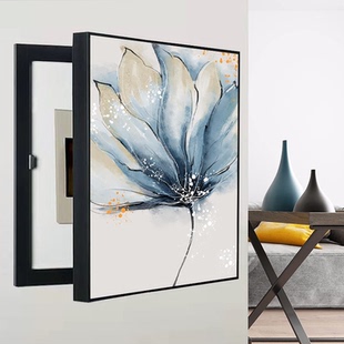 竖款免打孔电表箱装饰画现代简约遮挡消防柜配电箱电闸盒竖版挂画