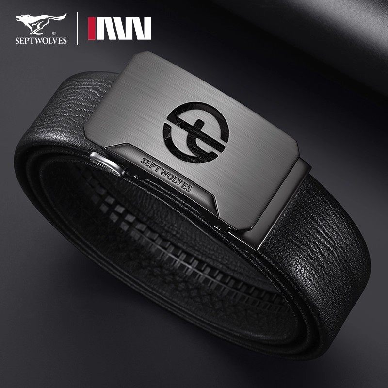 七匹狼皮带男士自动扣商务腰带2026新款真皮头层牛皮高档男款裤带