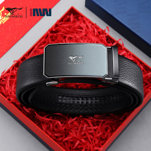 七匹狼皮带男款真皮自动扣2026新款牛皮腰带男士爸爸裤带正品商务