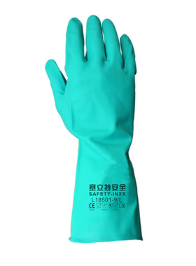 赛立特 经济型棉线手套 en374en388绿色丁腈防化手套通用手套