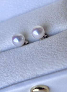 5-6-7mm天然淡水珍珠耳钉小灯泡堪比日本akoya正圆无暇宋慧乔同款