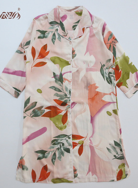 顶瓜瓜顶呱呱睡裙女夏仿真丝薄款盛世华锦家居裙专柜正品189010-Q