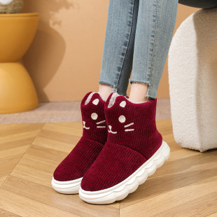 棉拖鞋女高帮全包跟冬季室内居家毛毛绒保暖可爱厚底冬天家居棉鞋