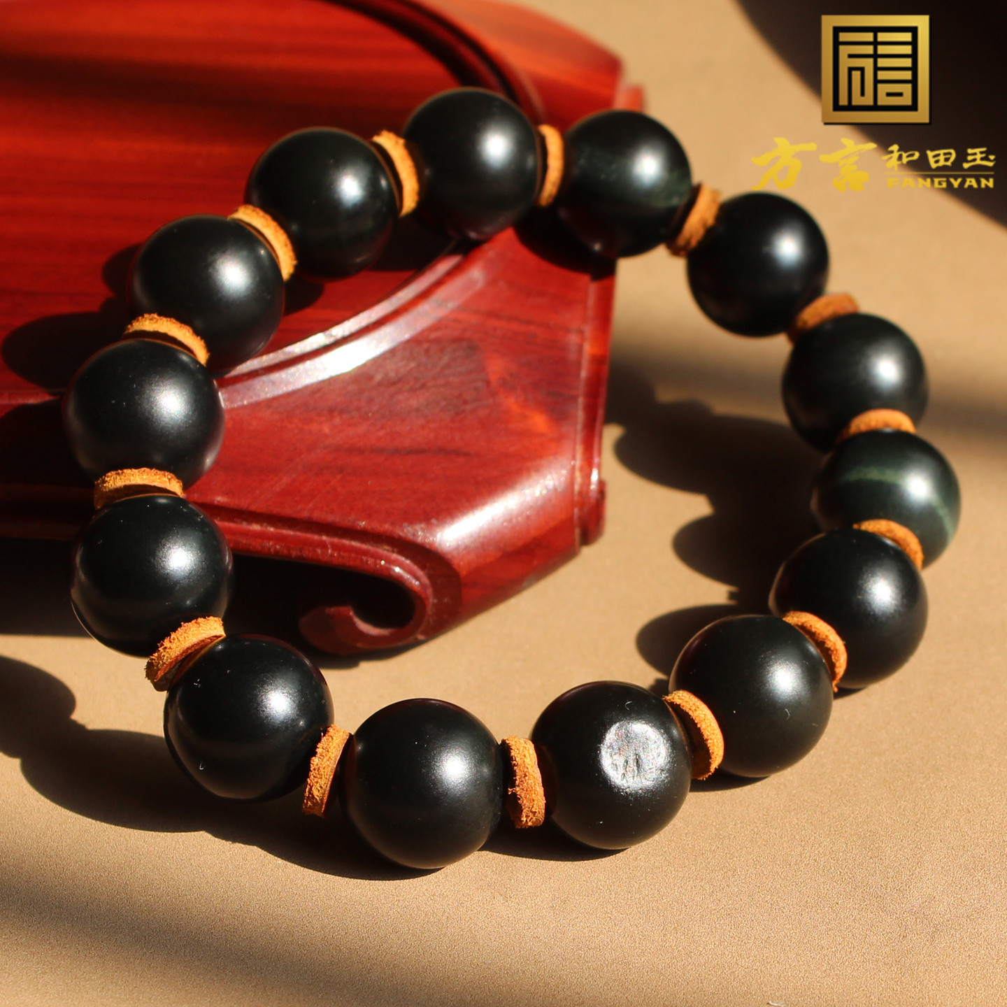 新疆籽料塔青牛毛纹16mm圆珠手串