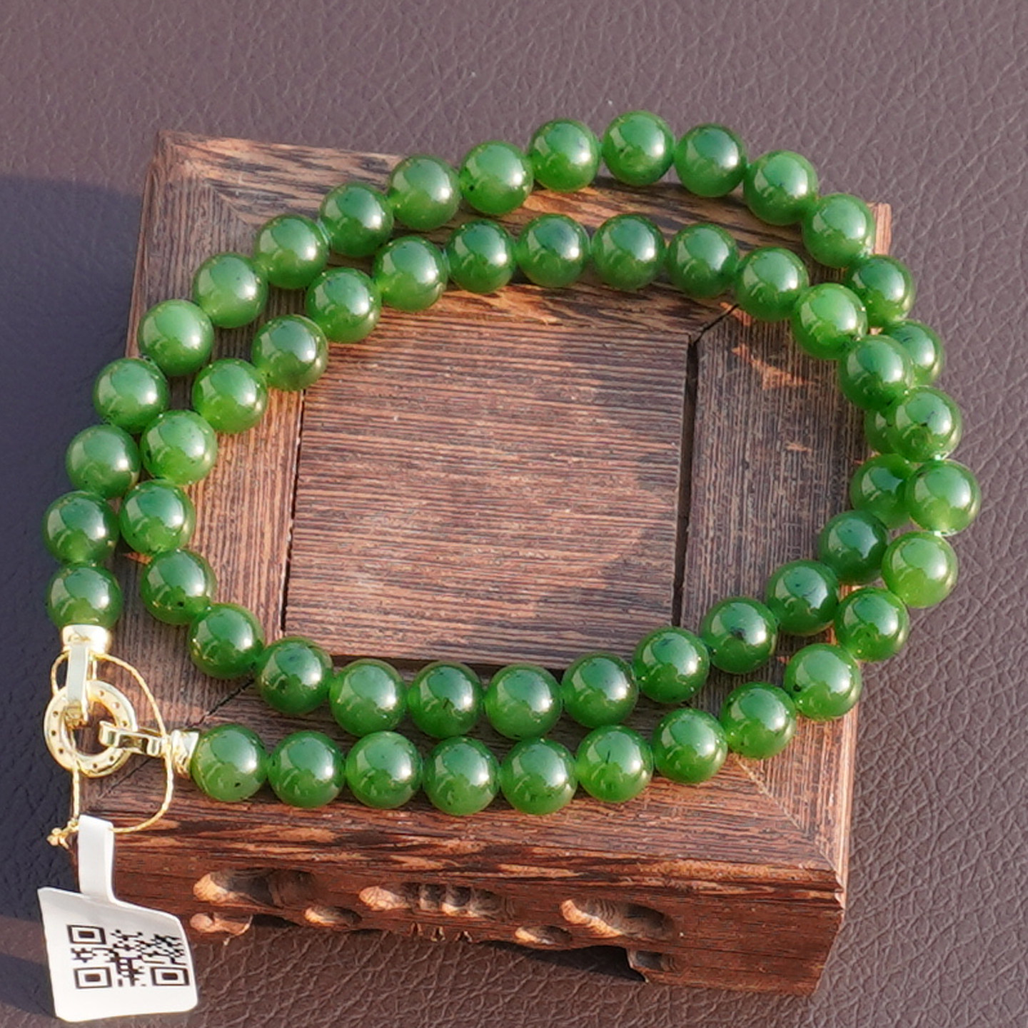 方言和田玉俄料冰阳绿碧玉妈妈链