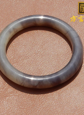 方言和田玉青海烟紫白玉双色手镯