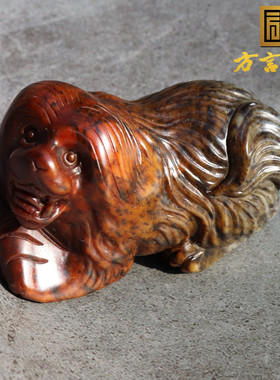 方言和田玉桂花糕小狗把件茶宠