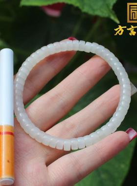 新疆且末料羊脂白玉6mm药片手串