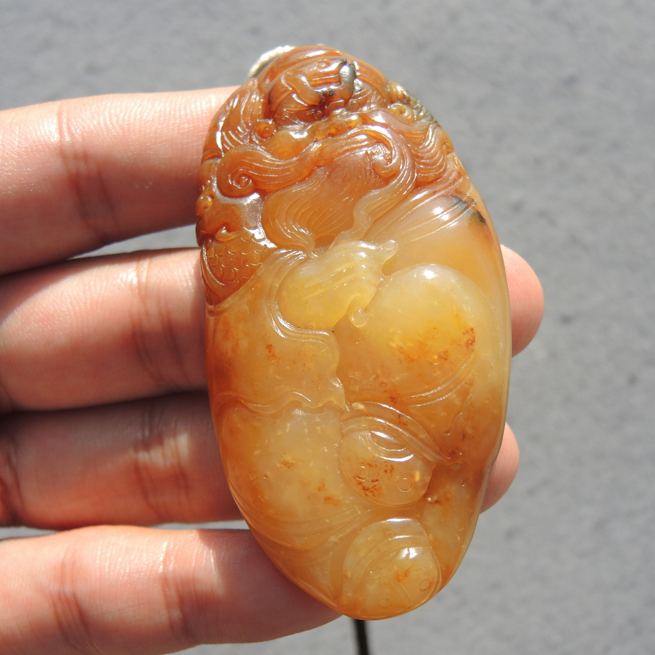 原6万8现8千8收藏老熟如酥金包银鸡油黄带黑沁三色籽料钟馗吊坠S6