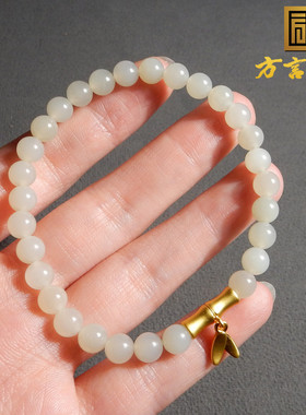 新疆且末料润细腻白玉6mmDIY手串