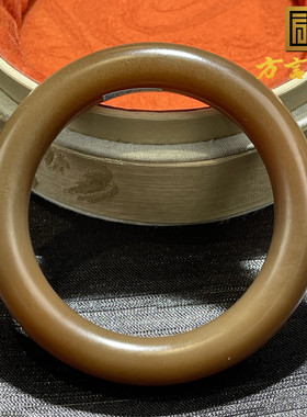 稀少方言和田玉收藏级新疆且末料细油润巧克力糖色内径54MM手镯S