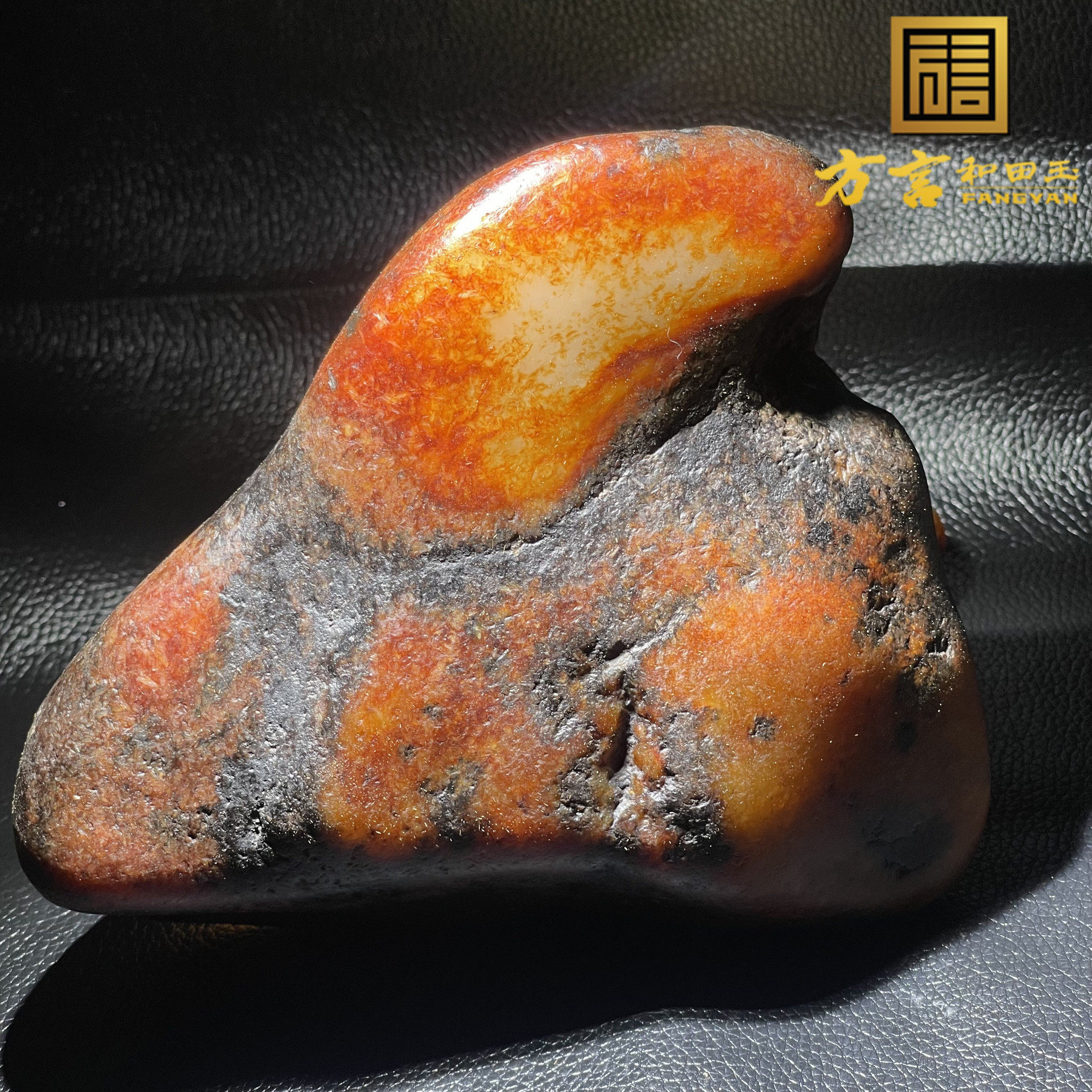 稀少方言和田玉藏品级精美推荐俄籽料枣红红沁油皮荔枝肉摆件S9