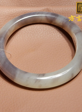 方言和田玉青海白玉飘烟紫手镯